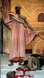 Execution without trial under the Moorish kings. The executioner splits the culprit