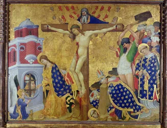 The St. Denis Altarpiece, completed in 1416 for the Church of the Chartreuse of Champnol