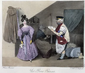 Les bons parents - in "Esquisses parisiennes" by Henri Monnier, ed. Delpech, Paris