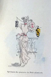 A woman with paper lanterns