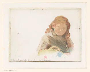 Girl with Basket in a Flower Meadow