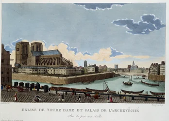 The Church of Notre-Dame and the Palace of the Archevêché - in 