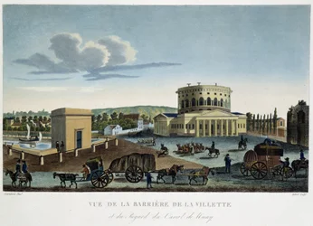 View of the Barrier de la Villette - in “View of Paris, circa 1810: Les Barriers de Paris” by Courvoisier