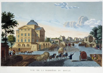 View of the Barrier du Roule - in View of Paris, circa 1810: Les Barriers de Paris by Courvoisier