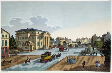 View of the Barrière St Denis - in View of Paris, circa 1810: the Barriers of Paris by Courvoisier