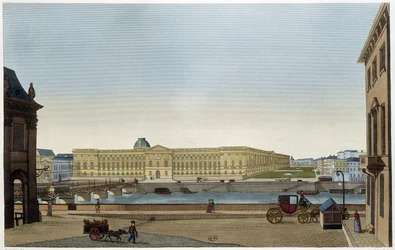 View of the Louvre and the Pont des Arts of the Left Bank - in 