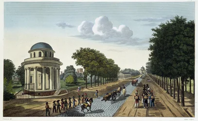 View of the Garden of Monceau - in Views of Paris by Courvoisier