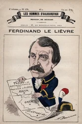 Cartoon of Ferdinand Le Lievre (Lelievre) (1799-1886) English Senator in Algeria from 