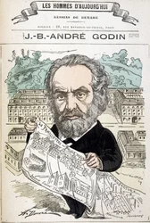Jean Baptiste André Godin, industrialist founder of the family. Drawing by Demare In 