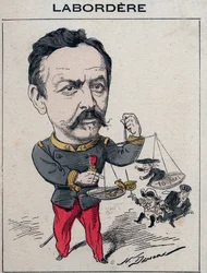 Jean Marie Arthur Labordere, French Military man, politician, senator for the Seine - Cartoon by Henri Demare in 