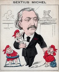 Sextius Michel (1827 - 1906) politician and Provencal writer of the language of oc - caricature by Henri Demare in 