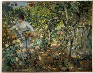 Garden of Roses in Monaco. Painting by Henri Edmond Cross