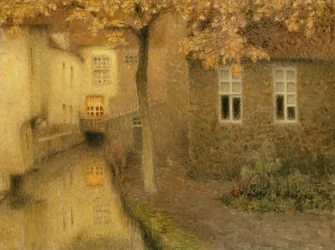 A Canal in Bruges at Dusk, c. 1898