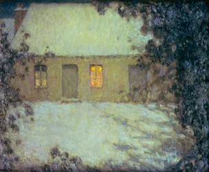 Thatched Cottage under the Snow