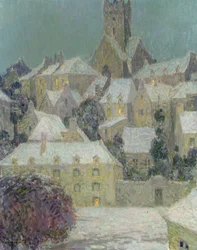 Winter Evening, View of a Town