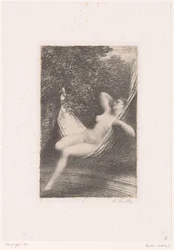 Sara Naked in a Hammock Above the Water