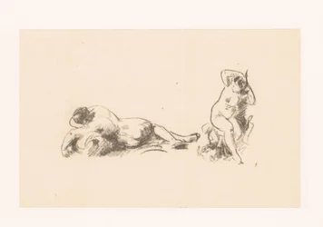 Study Sheet with Two Naked Women