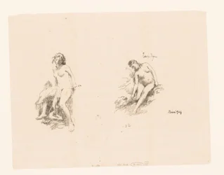 Study Sheet with Two Naked Women