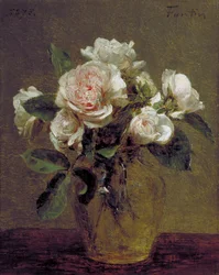 White Roses in a Glass Vase, 1875