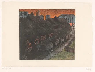 Four Miners Shoveling Coal into Carts (Theatre Libre Performances)