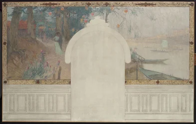 Sketch for Asnières Town Hall: Spring. The Seine at Asnières, circa 1900