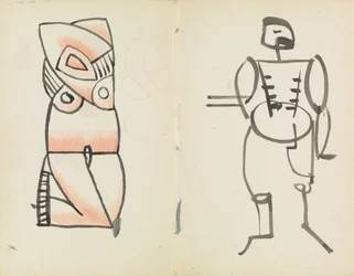 Crouching Female and Standing Male