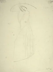 Standing Female with a Large Hat