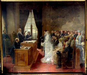 The Civil Marriage of Mathurin Moreau in Paris City Hall in 1881
