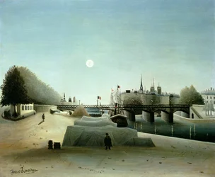 A View of the Ile Saint-Louis from Port Saint-Nicolas, Evening