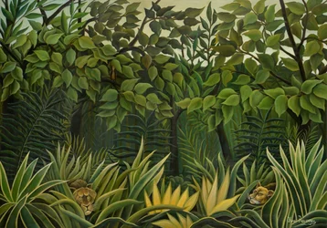 Two Lions on the Lookout in the Jungle, 1909-1910