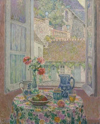 Table overlooking the courtyard