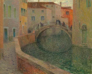 The little canal, gray evening, Venice