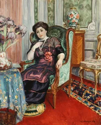 A Woman Sitting in a Chair