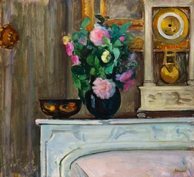 Bouquet of Flowers on the Fireplace