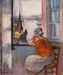 Young Girl at the Window Opposite the Island of Yeu