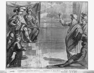 Life of Christ, St. Paul preaching, preparatory study of tapestry cartoon for the Church Saint-Merri in Paris, c.1585-90