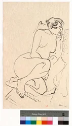 Pensive Figure in a Folding Chair