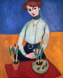 Girl with Tulips