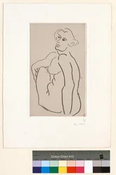 Seated Nude, Back Seen in Three-Quarter View