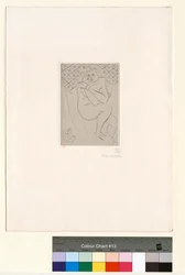 Seated nude, arms crossed over the chest