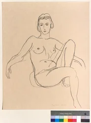 Seated Nude with Outstretched Arms