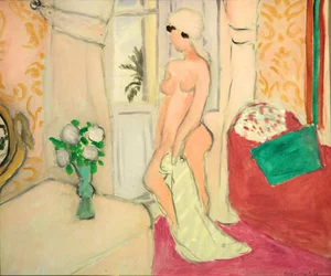 Pink Nude or Young Girl with a Vase of Flowers, c.1920