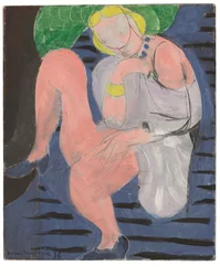Seated Nude, Blue Background