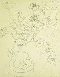 Study for Anemones and Woman, Harmony in Blue