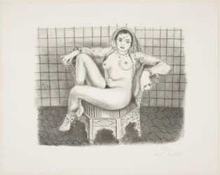 Young Hindu, seated nude in a chair