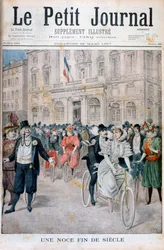 A wedding on a bicycle, France, 1897