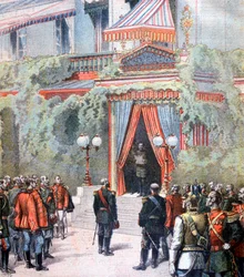 Announcement on the health of Tsar Alexander of Russia, Livadia Palace, St Petersburg, Russia, 1894