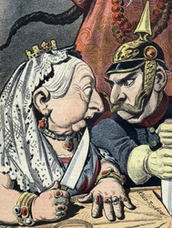 Caricature of Queen Victoria and Wilhelm II of Germany (detail)