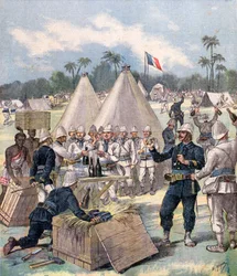 French soldiers opening New Year