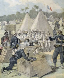 Les étrennes des soldats au Dahomey (now Benin) - in Le Petit Journal of 31/12/1892